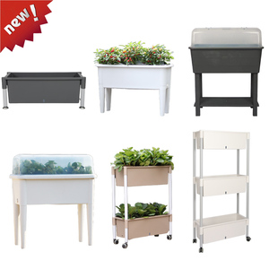 Support de sol pour jardinière surélevée à fleurs en plastique boîte de culture de légumes extérieure colorée lit de plantation surélevé de jardin de grande taille - Product Image 3