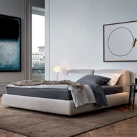 Nordisches King-Size Samtbettgestell Verstellbar mit Massagefunktion Stauraum Weich Ausziehbar Minimalistisches Modernes Design Hotel Mangoholz Gepolstert