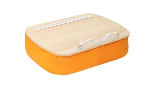 Suporte de travesseiro macio para tablet com bolsa de almofada, suporte portátil para sofá-cama, mesa de colo de madeira para livro de leitura