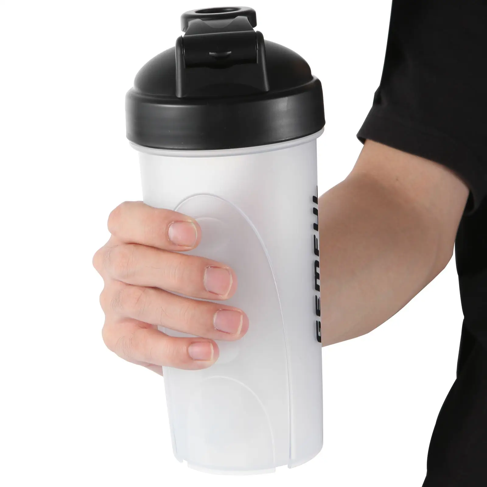 750 ml Plastik-Proteinshaker-Flasche mit Mischball Fitness-Pulver Sport-Wasserflaschen für Erwachsene-Outdoor-Sport