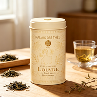 Offre Spéciale – Boîte à Thé Ronde Personnalisée en Métal Qualité Alimentaire avec Couvercle Vissé Hermétique – Ensemble de Contenants Cadeaux pour Thé Vert et Noir