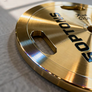 TOPTONS piringan berat baja krom perunggu kebugaran, pelat barbel angkat beban emas untuk latihan kekuatan - Product Image 6