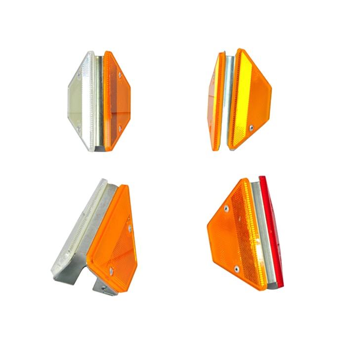 Trapezoid PC Guardrail Reflector 120x75mm High-Intensity Prismatic ...