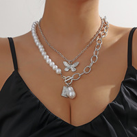 Collier de perles baroques d'eau douce naturelles avec fermoir à bascule plaqué or pour femme, bijoux de mode et de soirée
