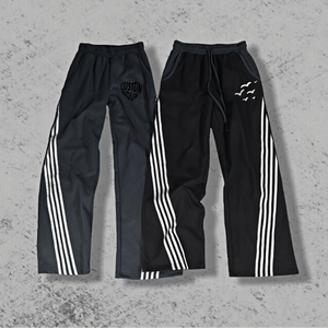 Pantalones Deportivos de Pierna Ancha con Diseño de Tiras Personalizadas, Bordados, Estilo Urbano, Pantalones Cortos para Hombre - Product Image 1