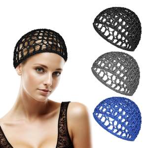 <span class=keywords><strong>Filet</strong></span> à <span class=keywords><strong>cheveux</strong></span> en maille pour femmes Crochet Caps Hat Snood Sleeping Night Cover Turban Rayon Knit Hairnet Hair Accessory - Product Image 1