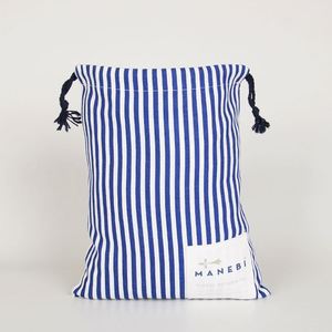 Sac à cordon personnalisé imprimé à rayures, mini sac portable en toile de coton naturel, sacs cadeaux anti-poussière - Product Image 2