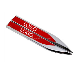 Logotipo personalizado Chrome Metal Leaf Shape <span class=keywords><strong>CAR</strong></span> Fender <span class=keywords><strong>Emblem</strong></span> Sticker Accesorios exteriores - Product Image 2
