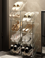 Range-chaussures vertical multi-niveaux en acier inoxydable, organisateur de rangement pour chaussures domestique, montage facile, gain de place, support à chaussures pour entrée