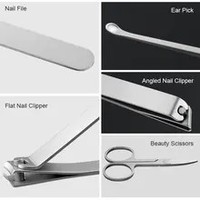 Ensemble de 5 coupe-ongles en acier inoxydable Xiaomi Mijia, lames courbées, pinces à cuticules, ouverture large, durables, pour adultes et bébés, beauté