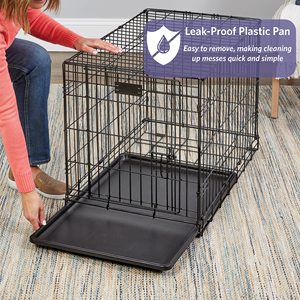 Wholesale Solid Pattern Collapsible Metal Dog Crate with Snap Button Closure Black Two-Door Outdoor <strong>Big</strong> Pet Crate - Product Image 5