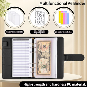 Carpeta creativa de 6 anillas con rejilla láser para el presupuesto Macaron A6, carpeta planificadora, cuaderno organizador para ahorrar dinero, carpeta con sobres en efectivo - Product Image 3