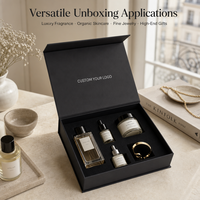 Boîte cadeau magnétique rigide écologique personnalisée, doublure en mousse EVA en velours, flacon compte-gouttes pour huile essentielle, emballage cosmétique pour soins de la peau