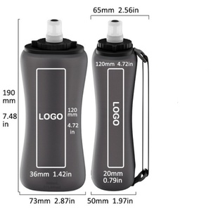 Bouteille d'eau de sport pliable en silicone avec couvercle à paille, sans BPA, lavable au lave-vaisselle, pour enfants, camping, utilisation en extérieur - Product Image 5