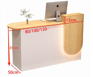 Quầy thu ngân nhỏ gọn hiện đại phong cách tối giản làm bằng gỗ và kim loại, dành cho tiệm làm đẹp, quầy bar, quầy lễ tân, màu sắc tùy chỉnh - Product Image 2