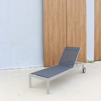 Chaise inclinable en aluminium, mobilier d'extérieur, chaise de plage, chaise de piscine, mobilier de loisirs, accoudoir en maille, lit couché