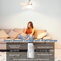 Ventilador de Techo LED con Luz, Cabezal Móvil, Regulación Inteligente, Bombilla Decorativa para el Hogar, Rotación de 360°, Control Remoto, E27