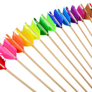 Flecha de pavo de cuatro plumas de madera para tiro y caza con arco compuesto/recurvo - Product Image 1