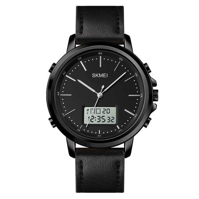 SKMEI brand 1652 wholesalers bulks order price genuine leather 2 time showing waterproof watches