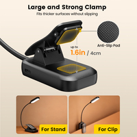 Lámpara de Lectura con Clip, 20 LED, 5 Colores y 5 Niveles de Brillo, Recargable por USB, Ligera, 1200mAh, Precio Bajo