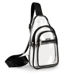 Sac à bandoulière transparent personnalisé, imperméable, pour unisexe, noir, décontracté, sacs transparents, sacs à main pour femmes - Product Image 1