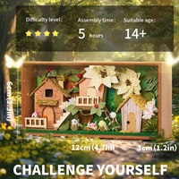 IIECREATE Mini Kit de Maison Miniature DIY d'été, Jouet DIY, Maison de Poupées en Bois, Puzzle 3D en Bois, Maison de Poupées
