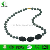 Collier de dentition pour bébé en silicone souple couleur ambre, jouet de dentition doux pour bébé