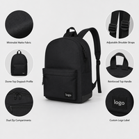 Sac à dos pour ordinateur portable unisexe personnalisé avec port USB, sac d'ordinateur en nylon imperméable pour le travail, l'université, l'école