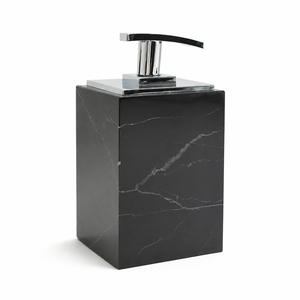 Premium Quality Nero Marquina Marble 3-Piece Bathroom Accessories <b>Set</b>, Black Marble <b>Soap</b> Dispenser, Marble <b>Soap</b> Dispenser <b>Set</b> - Product Image 3