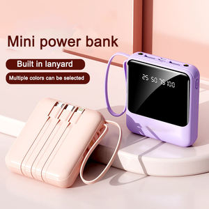 Nhà máy tùy chỉnh bán buôn xách tay mini Powerbank 10000mAh sạc nhanh ngân hàng điện với xây dựng trong cáp Làm việc với tất cả các điện thoại - Product Image 2