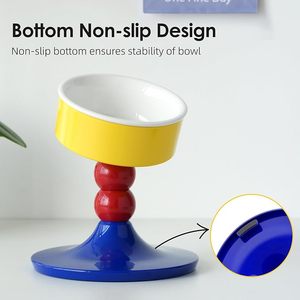 Elevated Cat Bowl Raised Feeding Dish Rounded Plastic 3 Height Adjustable For Indoor Cats Small <b>Dogs</b> - Product Image 4