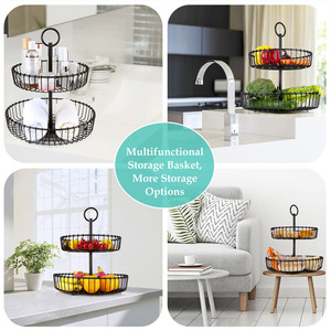 <span class=keywords><strong>Cuisine</strong></span> Fruits <span class=keywords><strong>et</strong></span> Légumes De Stockage Comptoir Deux Métalliques À Plusieurs Niveaux 2 De Fruits De Palier Panier Stand - Product Image 5