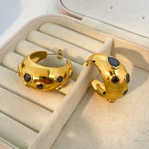 INS gli stessi <span class=keywords><strong>orecchini</strong></span> a <span class=keywords><strong>mezzaluna</strong></span> in <span class=keywords><strong>oro</strong></span> 18k <span class=keywords><strong>oro</strong></span> nero zircone a forma di <span class=keywords><strong>mezzaluna</strong></span> grossi accessori in acciaio inossidabile Non sbiaditi all'ingrosso - Product Image 5