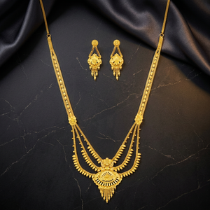 Wholesale Dubai Style 14K18K24K Micron Gold Filled Rani Haar Bridal Jewelry Set Traditional Design Jewelry Set Fashion <b>Necklaces</b> - Product Image 6
