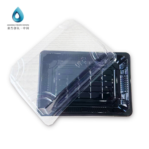 Bán buôn rõ ràng nhựa PET Mousse Bánh hộp nướng thực phẩm hộp giao hàng sinh thái thân thiện an toàn hình chữ nhật ăn trưa đưa ra hộp với nắp - Product Image 1