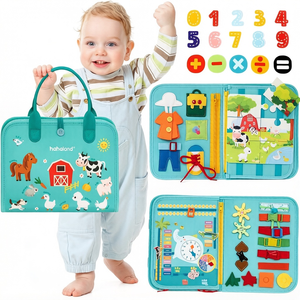 <span class=keywords><strong>Livre</strong></span> sensoriel interactif <span class=keywords><strong>Montessori</strong></span> en feutre doux pour les tout-petits - Activité éducative et adapté aux voyages - Product Image 5