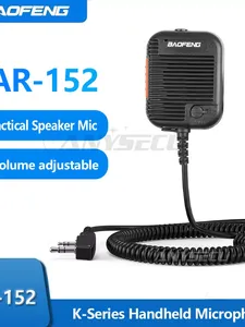 Micrófono Táctico AR-152 con Conector Tipo K, Alto Volumen, Doble PTT para Radios Bidireccionales UV-5R BF-888S UV-82 UV-K5 UV-K6 UV-8800 L794 - Product Image 6