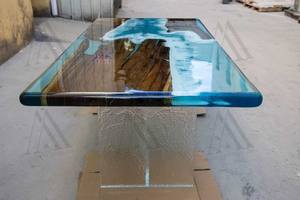 Tavolo da Pranzo Moderno in Resina Epossidica Effetto Fiume, Pezzo d'Arredo di Lusso per Caffè, Ospitalità e Casa - Product Image 5