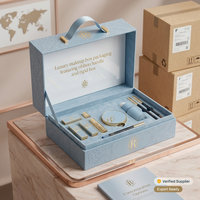 Caja de Maquillaje de Lujo con Asa de Listón y Caja Rígida