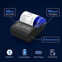 Impresora Térmica Portátil OEM/ODM de 58 mm con Bluetooth - Batería Extraíble, Logotipo y Empaque Personalizados para Comida para Llevar, Venta al por Menor y Pedidos de Entrega