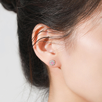 Ailmay Sterling Silber Spark ing Schneeflocke Ohrringe für Frauen Glänzende Zirkon Blumen ohrringe Weihnachten Neujahr Party Schmuck