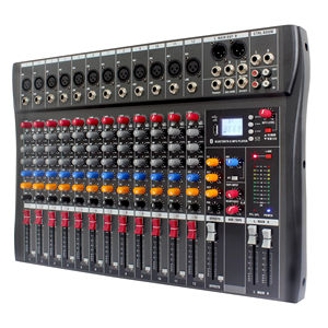 CT 12 <span class=keywords><strong>Console</strong></span> de <span class=keywords><strong>mixage</strong></span> de haute qualité Mélangeur audio professionnel Contrôleur audio Dj <span class=keywords><strong>Console</strong></span> de <span class=keywords><strong>mixage</strong></span> audio avec BT - Product Image 1