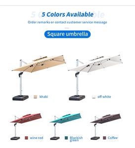 Parasol cantilever <span class=keywords><strong>en</strong></span> aluminium WishOutoor pour usage extérieur, pliable et imperméable, parasol de patio, piscine, ouverture par manivelle - Product Image 2