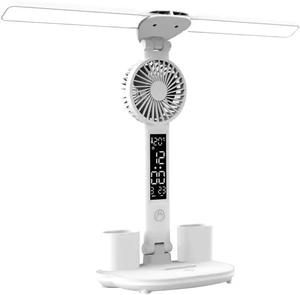 Dimmable Eye Protection LED Reading Light Multifuncional Dobrável Mesa Luz com Ventilador Touch Desk <span class=keywords><strong>Lamp</strong></span> com Caneta Titular - Product Image 4