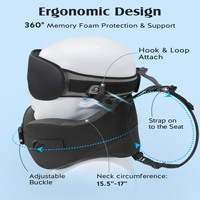 Mousse à mémoire de forme 360 °   Oreiller de voyage pour le cou avec masque de sommeil 3D ergonomique