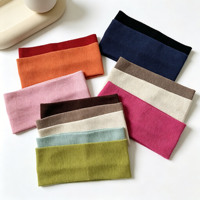 Headband Spa Elastis Bergaris Warna Solid untuk Wanita, Olahraga Sehari-hari, Perawatan Kulit, Aksesoris Rambut Fashion untuk Anak Perempuan