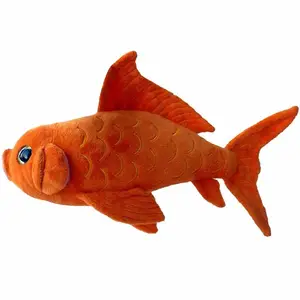 Buena reputación de naranja de venta al por mayor de adorable peces de peluche almohada de peluche de juguete animal