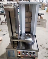 Équipement commercial à gaz pour shawarma à 4 brûleurs, machine à kebab robotisée pour viande de dinde
