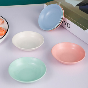 Plat à condiments rond en paille de blé pour la sauce soja et les cornichons - Product Image 2