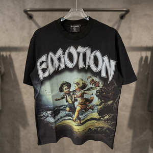 Camiseta de punto holgada para hombre, de diseñador de moda, con estampado 3D de diamantes de emociones mixtas de alta calidad, transpirable, ecológica y de secado rápido. - Product Image 3